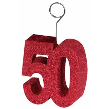 Beistle 50751-50 Red Glittered  50  Photo And Balloon Holder - Pack Of 6